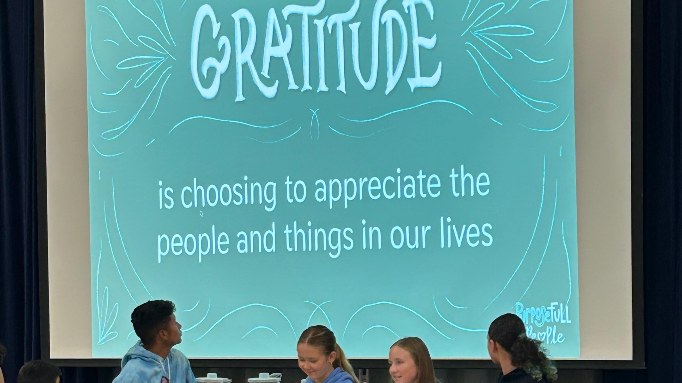 Gratitude definition from CSI's student rally.