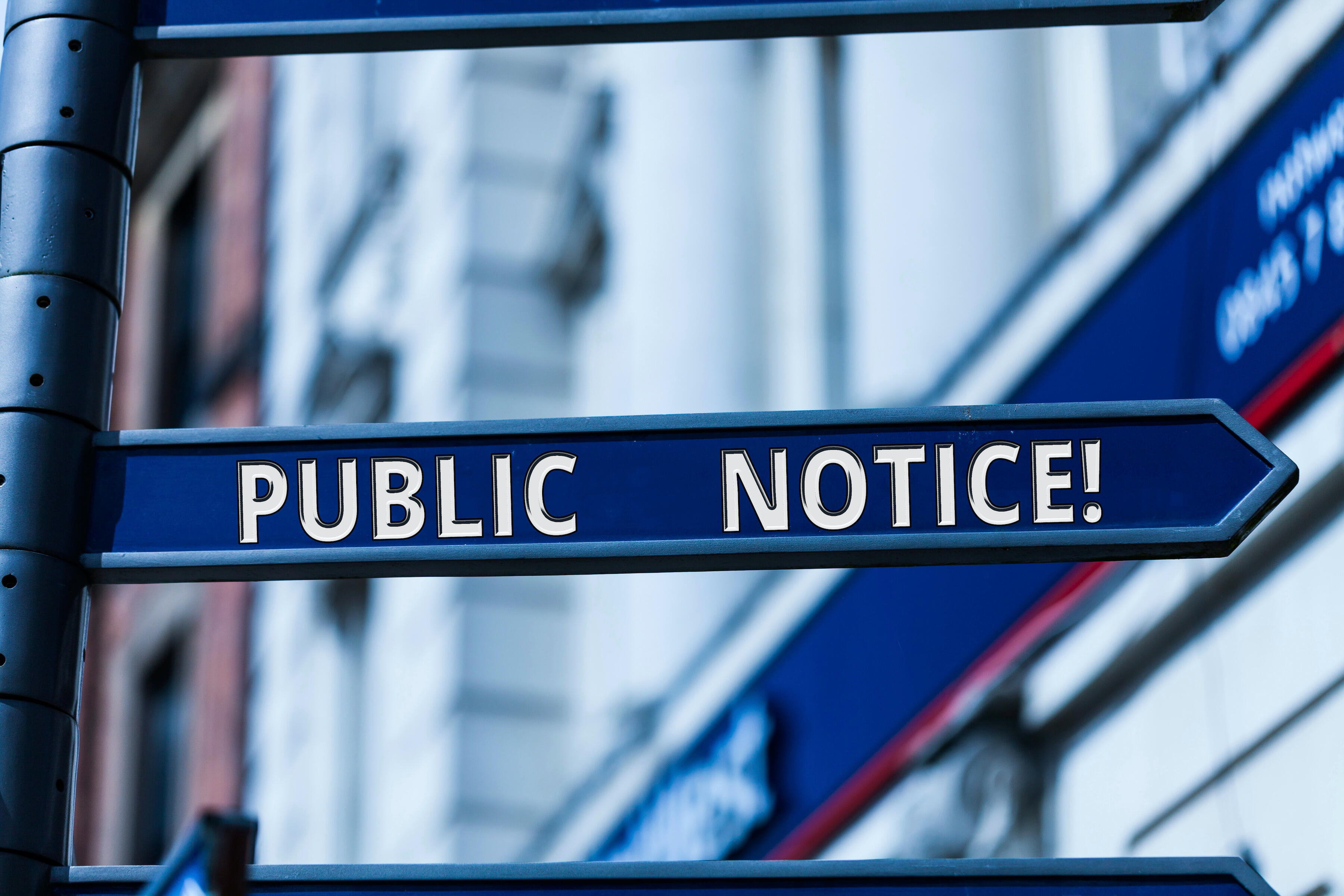 sign that says Public notice