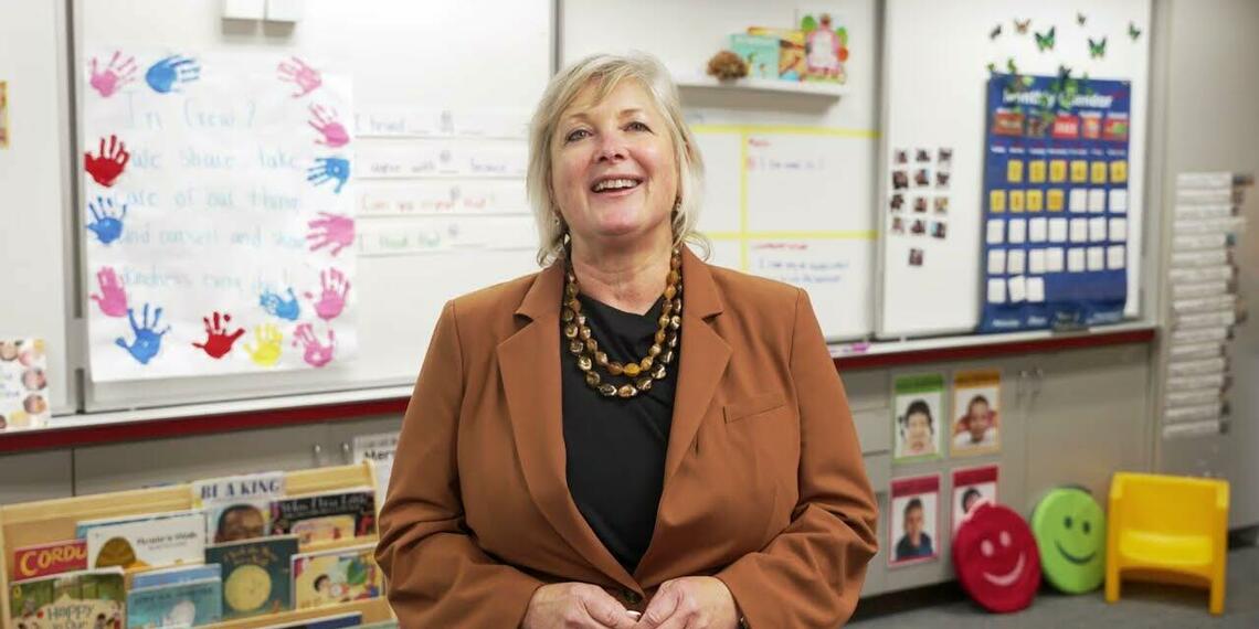 Superintendent Viramontez in a classroom