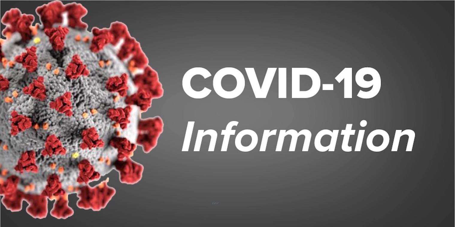graphic of a covid virus and the words 