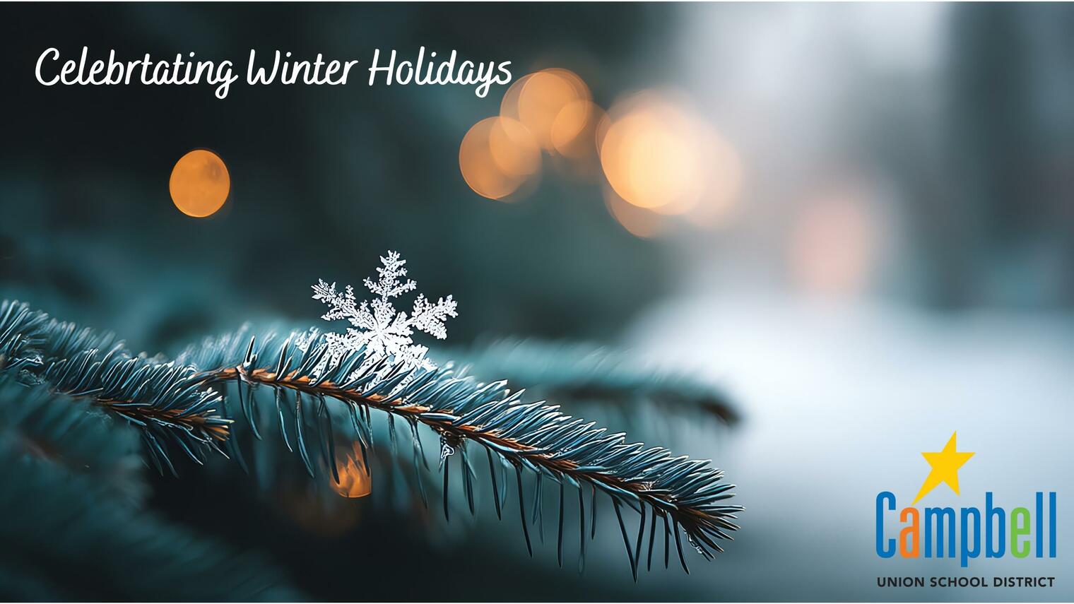 Photo of snowflake on a pine tree