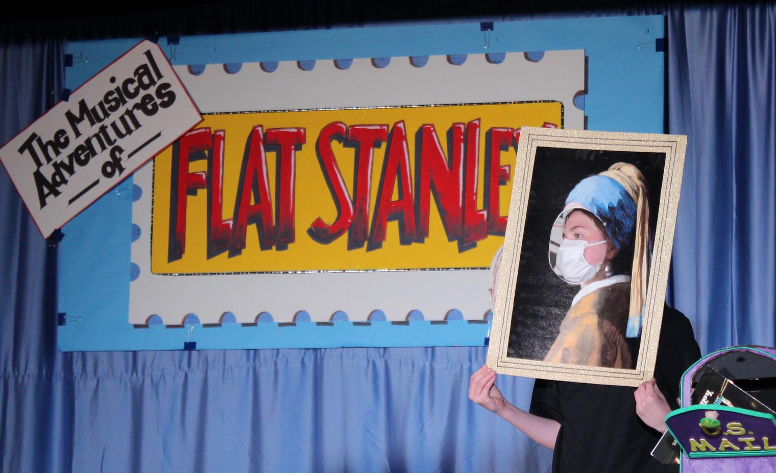 student on stage of flat stanley jr