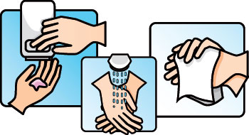 drawing of washing hands